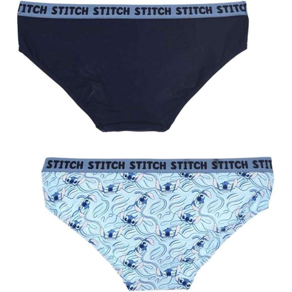 Set om 2 Disney Stitch damkalsonger - Bekväm bomull - Elastisk midja - Officiella underkläder
