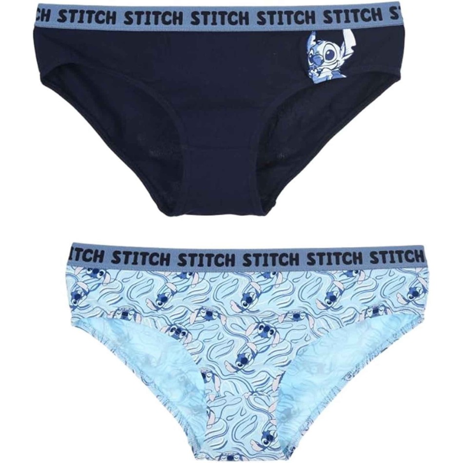 Set om 2 Disney Stitch damkalsonger - Bekväm bomull - Elastisk midja - Officiella underkläder