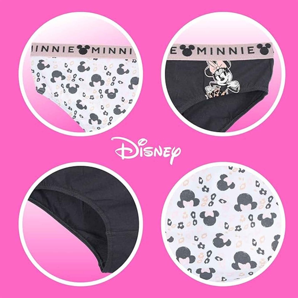 Set om 2 Disney Minnie damtrosor - Mjuk bomull - Elastisk midja - Underkläder Officiell Licens