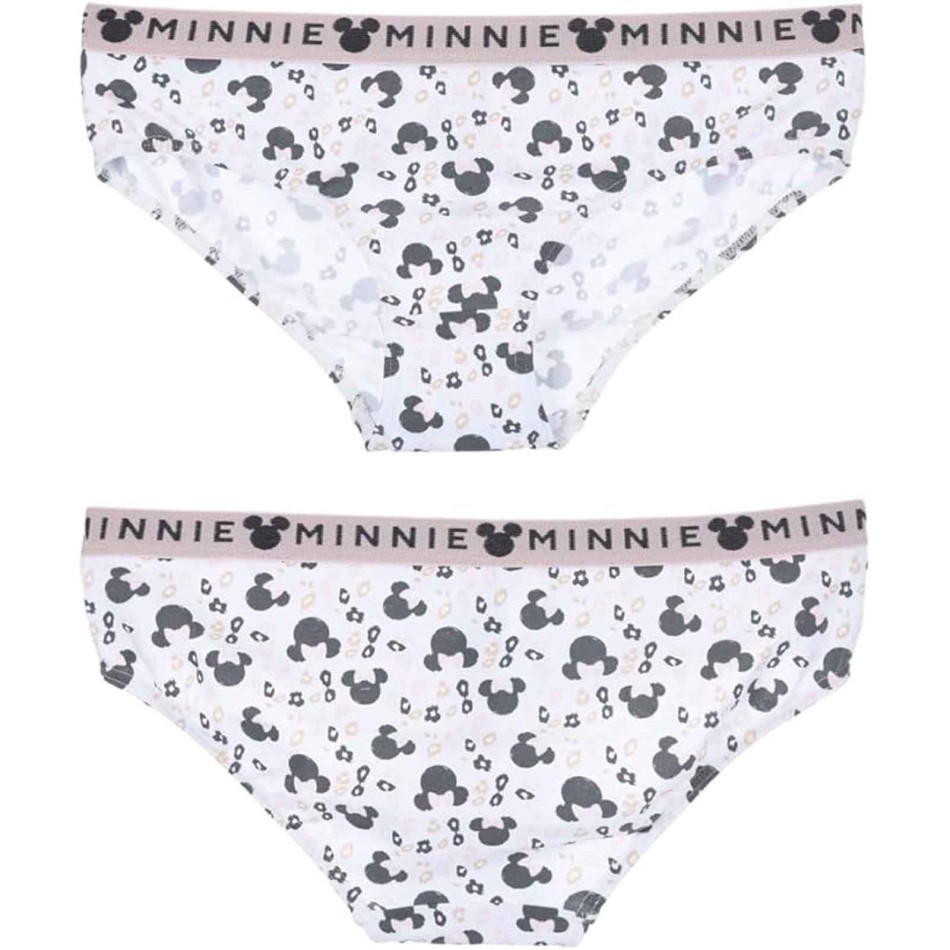 Set om 2 Disney Minnie damtrosor - Mjuk bomull - Elastisk midja - Underkläder Officiell Licens