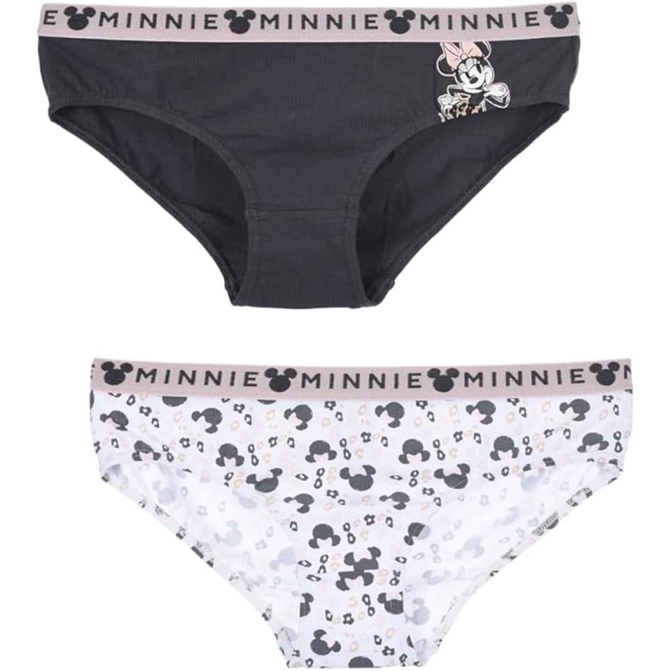 Set om 2 Disney Minnie damtrosor - Mjuk bomull - Elastisk midja - Underkläder Officiell Licens