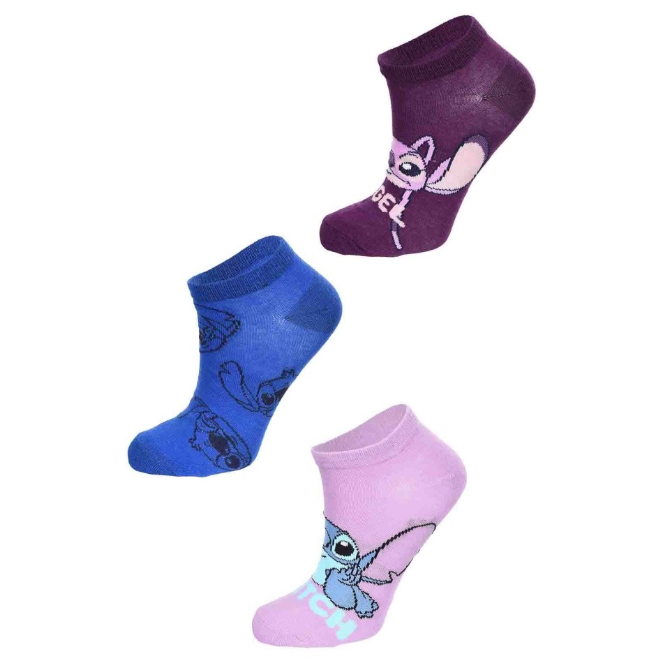 Lot de 3 Paires de Socquettes Femme Coton "Lilo & Stitch"