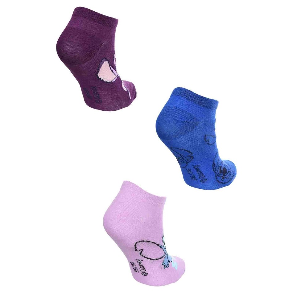 Lot de 3 Paires de Socquettes Femme Coton "Lilo & Stitch"