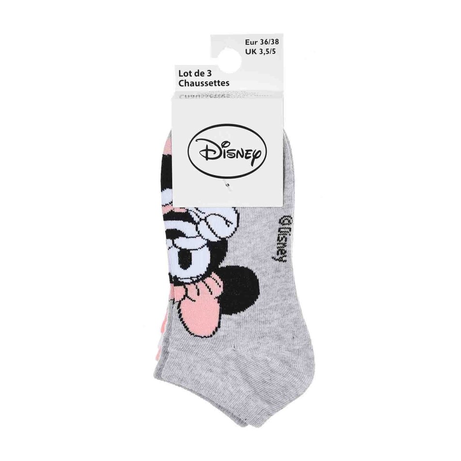 Lot de 3 Paires de Socquettes Femme Coton "Minnie Mouse"