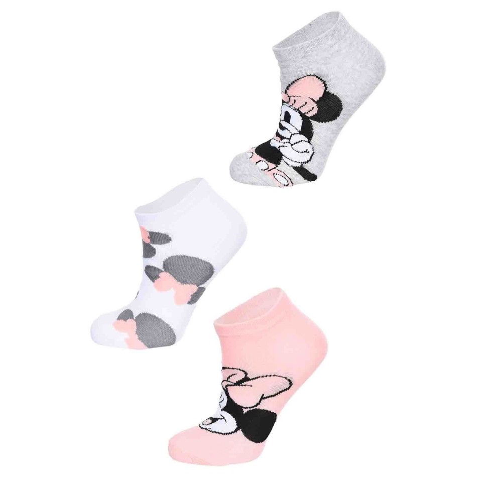 3er-Set Paar Söckchen für Frauen aus Baumwolle "Minnie Mouse" (Socken) French Market auf FrenchMarket