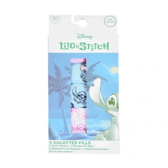 Set di 5 mutandine da bambina in cotone "Lilo & Stitch" Disney (Mutandine) French Market chez FrenchMarket