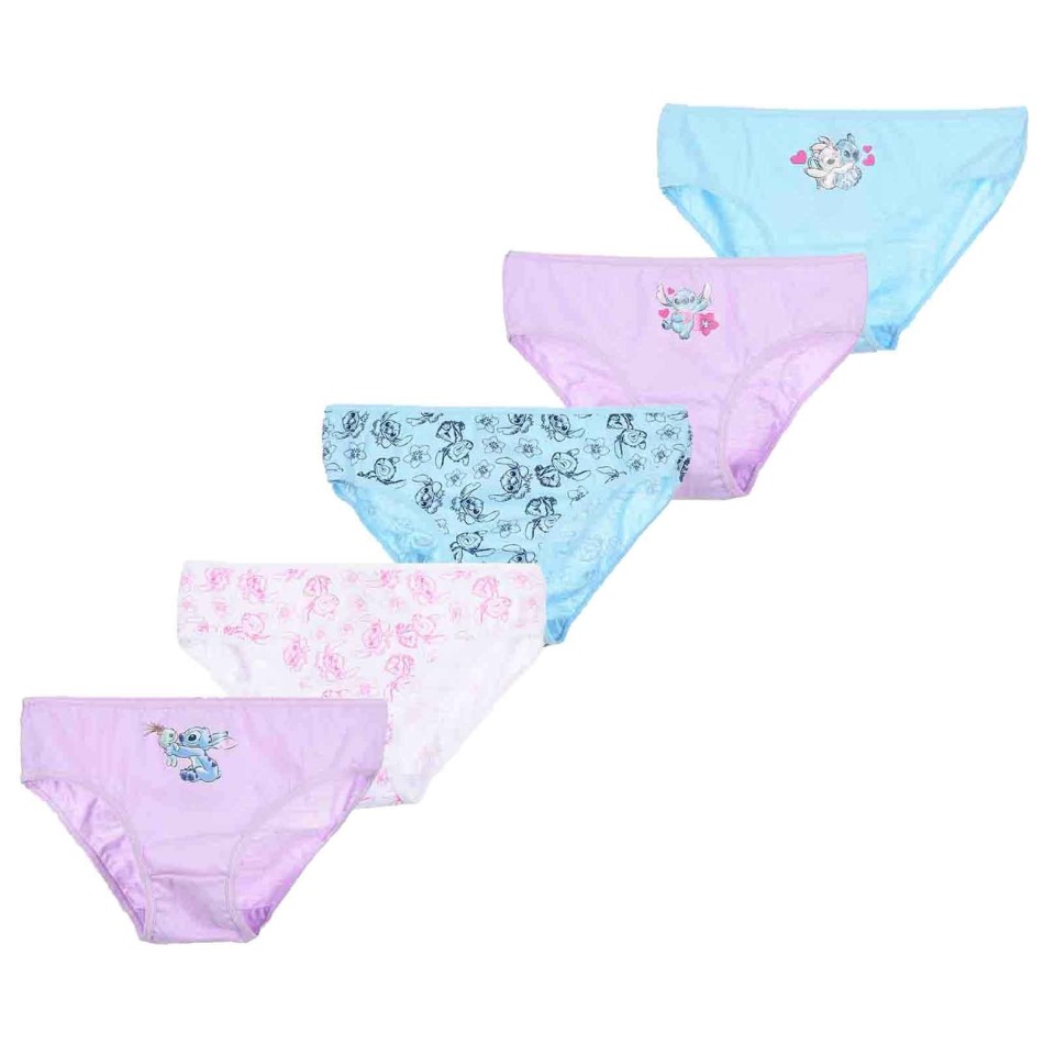 Set di 5 mutandine da bambina in cotone "Lilo & Stitch" Disney (Mutandine) French Market chez FrenchMarket
