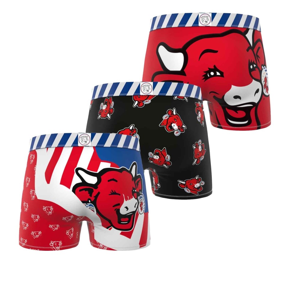 Set of 3 Men's Boxers Freegun "The Laughing Cow - Comfort Cotton - Official License