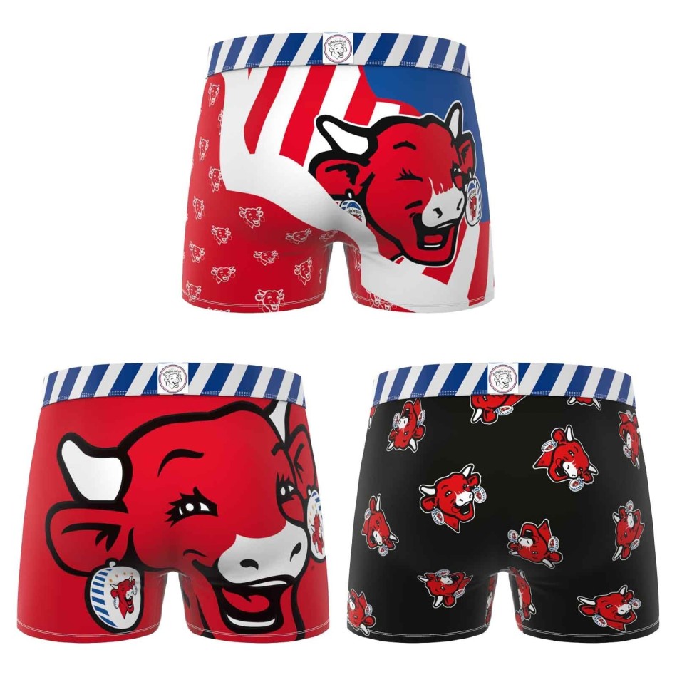 Lot de 3 Boxers Homme Coton "La Vache qui rit" (Lot boxers Homme) Freegun chez FrenchMarket