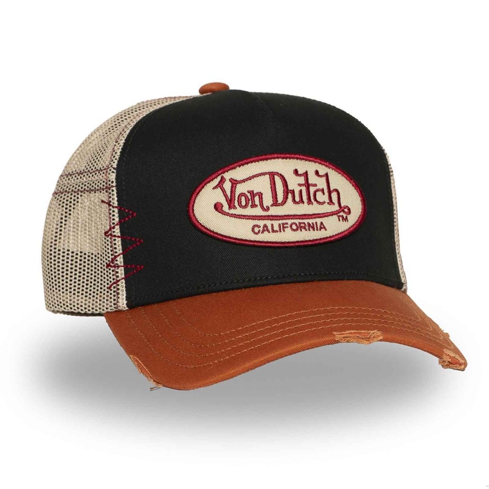 VON DUTCH Truckerkeps "Grey" Sliten effekt