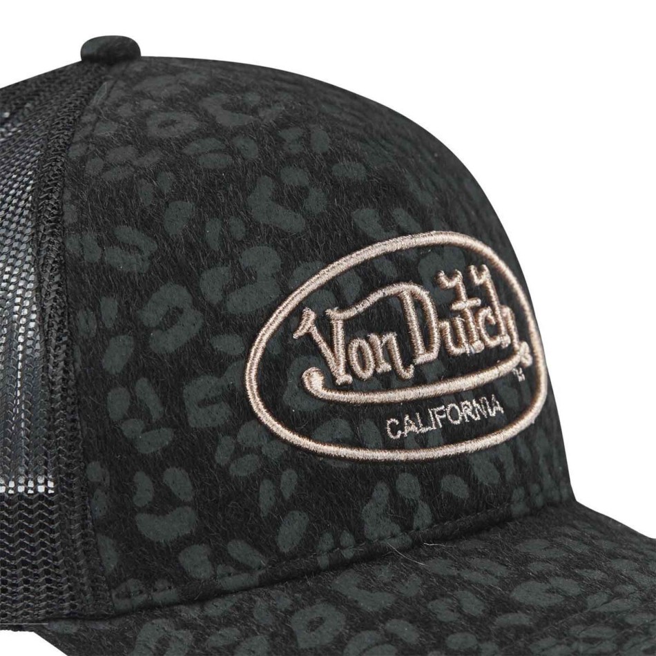 Cappello Trucker AOP "Leopard" in pelliccia sintetica effetto lucido (Tappi) Von Dutch chez FrenchMarket