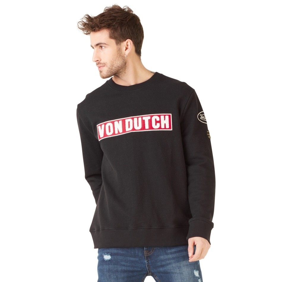 Sweat VON DUTCH Clint Noir Logo Rouge  (Pulls/Sweats) chez FrenchMarket