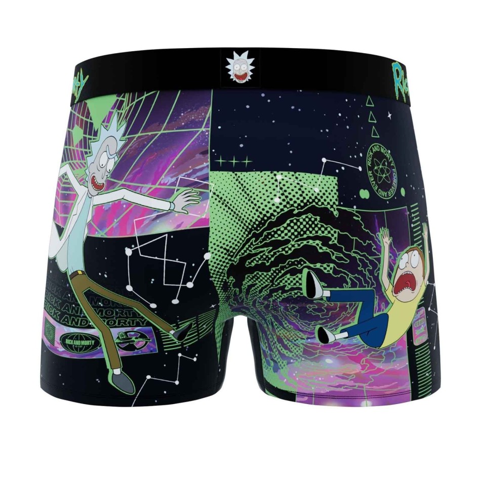 FREEGUN Mikrofiber Rick and Morty Boxerkalsong för män - Officiell licens