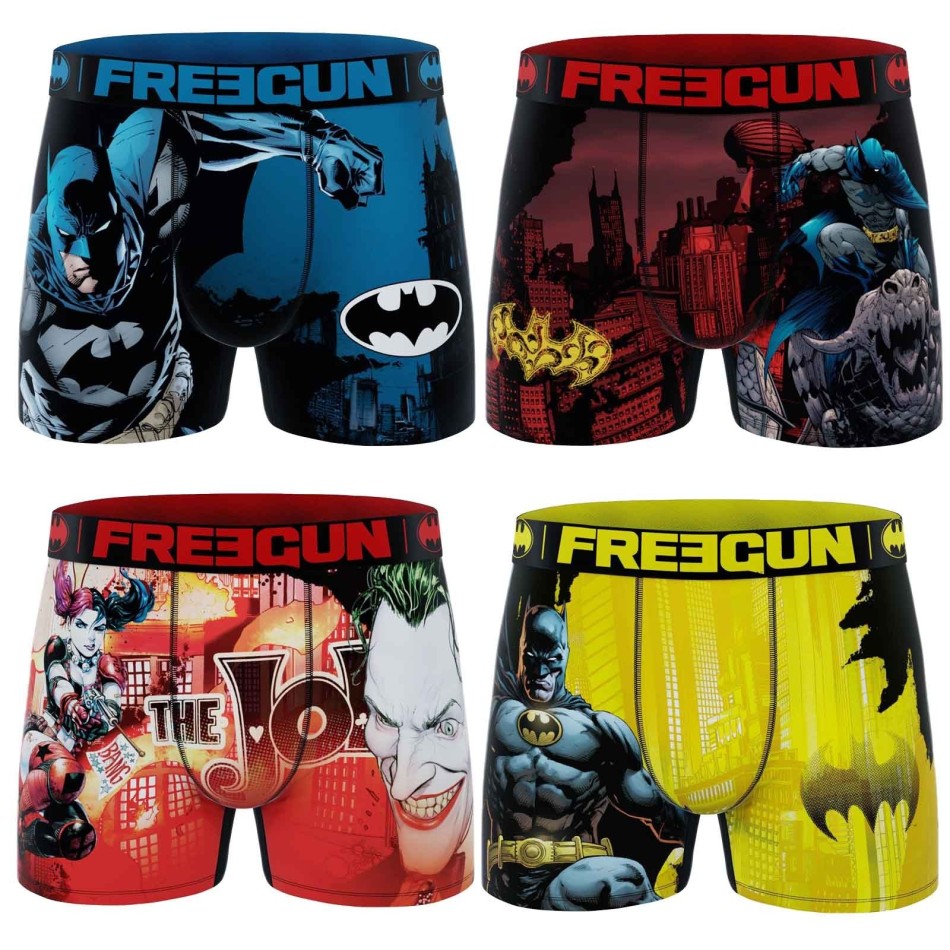 Juego de 4 calzoncillos DC COMICS Batman para hombre (Calzoncillos para hombre) Freegun chez FrenchMarket