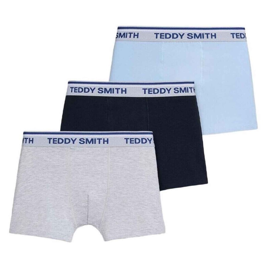 Juego de 3 bóxers de algodón para hombre "Grey Blue (Calzoncillos para hombre) Teddy Smith chez FrenchMarket