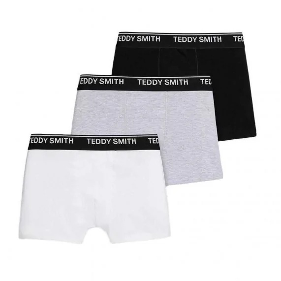 Juego de 3 boxers de algodón para hombre "White Grey Black (Calzoncillos para hombre) Teddy Smith chez FrenchMarket