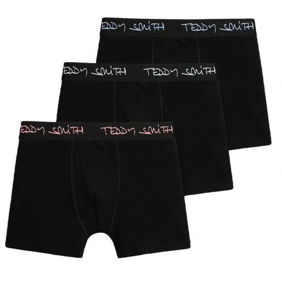 3er-Pack Boxershorts für Männer aus Baumwolle "Blacky Logo (Boxershorts für Männer) Teddy Smith auf FrenchMarket