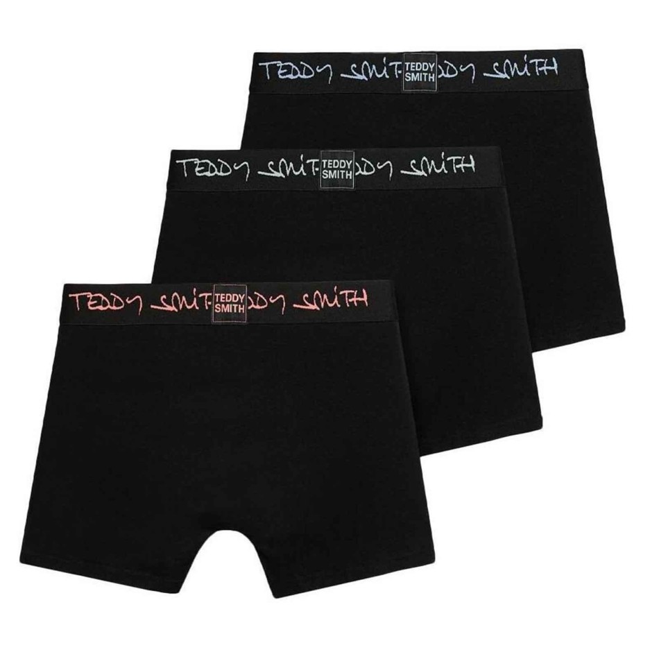 Set van 3 herenboxershorts in zwart katoen met logo (Herenboxershorts) Teddy Smith chez FrenchMarket