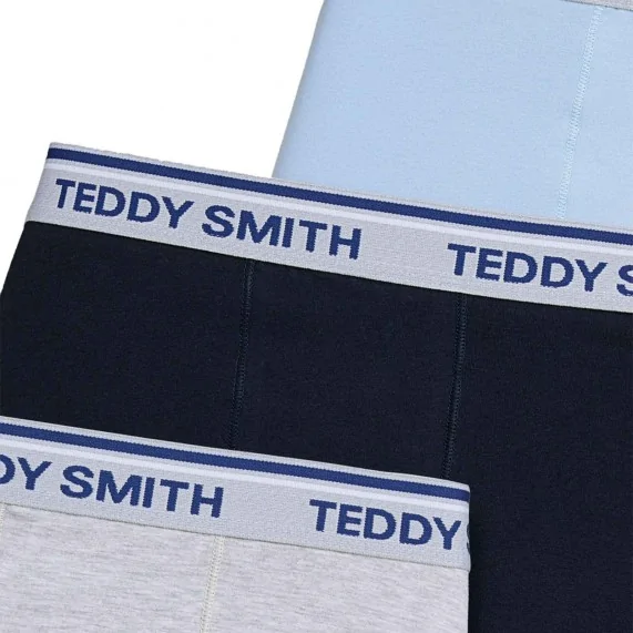 3er-Pack Boxershorts für Männer aus Baumwolle "Grey Blue (Boxershorts für Männer) Teddy Smith auf FrenchMarket