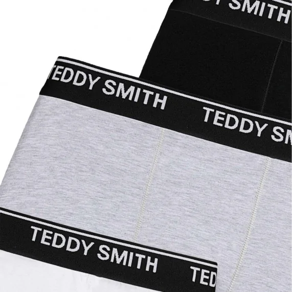 3er-Pack Boxershorts für Männer aus Baumwolle "White Grey Black" (Boxershorts für Männer) Teddy Smith auf FrenchMarket