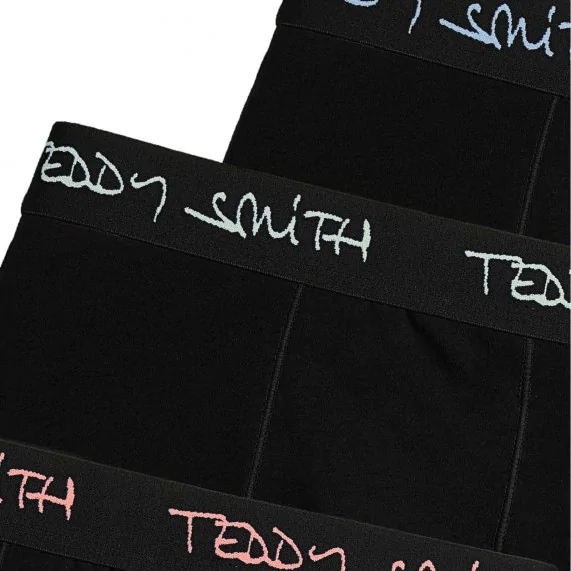 3er-Pack Boxershorts für Männer aus Baumwolle "Blacky Logo (Boxershorts für Männer) Teddy Smith auf FrenchMarket