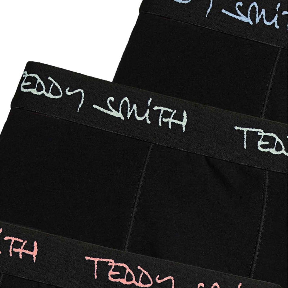 Set van 3 herenboxershorts in zwart katoen met logo (Herenboxershorts) Teddy Smith chez FrenchMarket