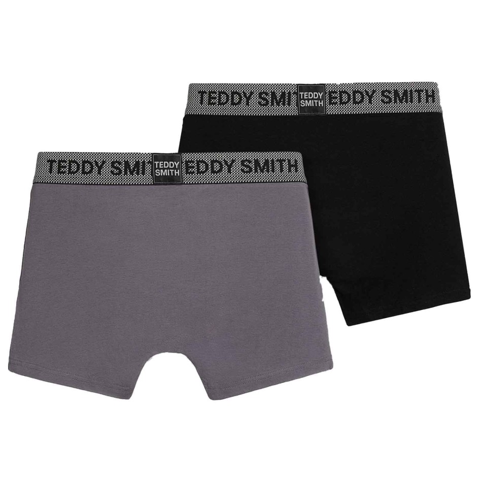 Set om 2 boxerkalsonger i bomull Blacky Anthra för män - Teddy Smith