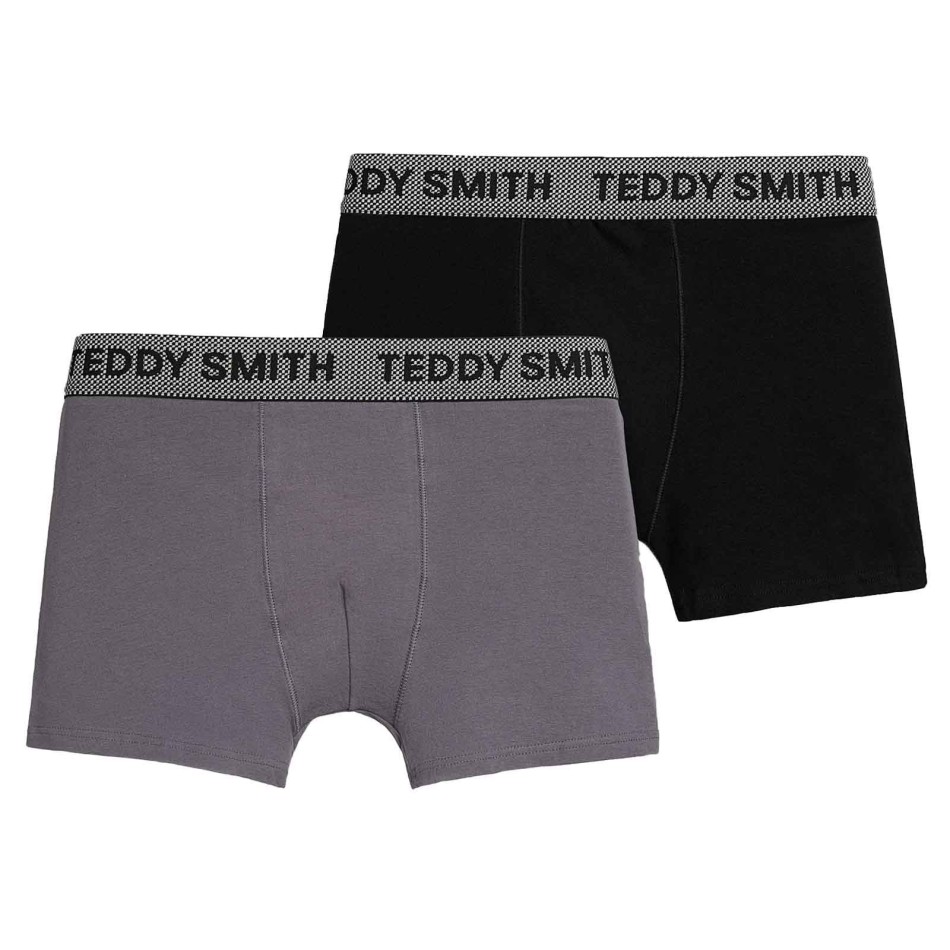 Lot de 2 Boxers Homme Coton "Blacky Anthra" (Lot boxers Homme) Teddy Smith chez FrenchMarket