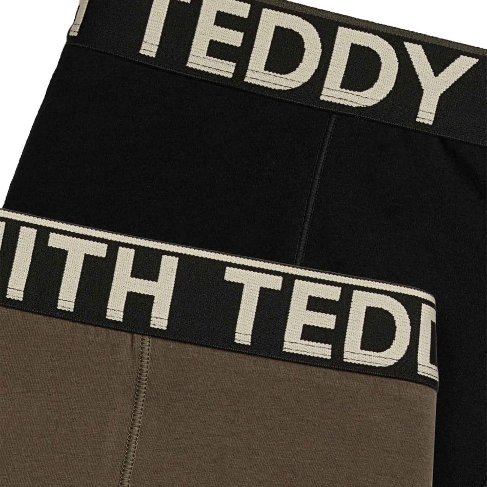 Set om 2 herrboxershorts i bomull Blacky Khaki - Teddy Smith