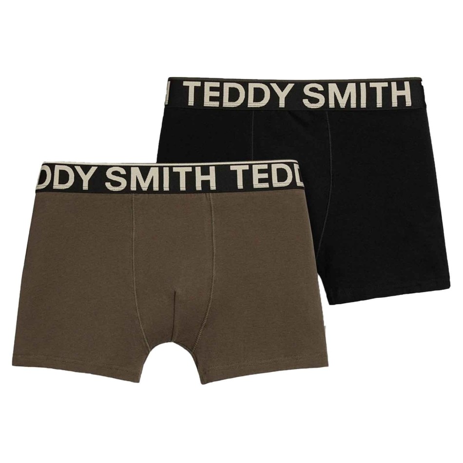 Set di 2 boxer in cotone "Blacky Kaki" da uomo (Boxer da uomo) Teddy Smith chez FrenchMarket