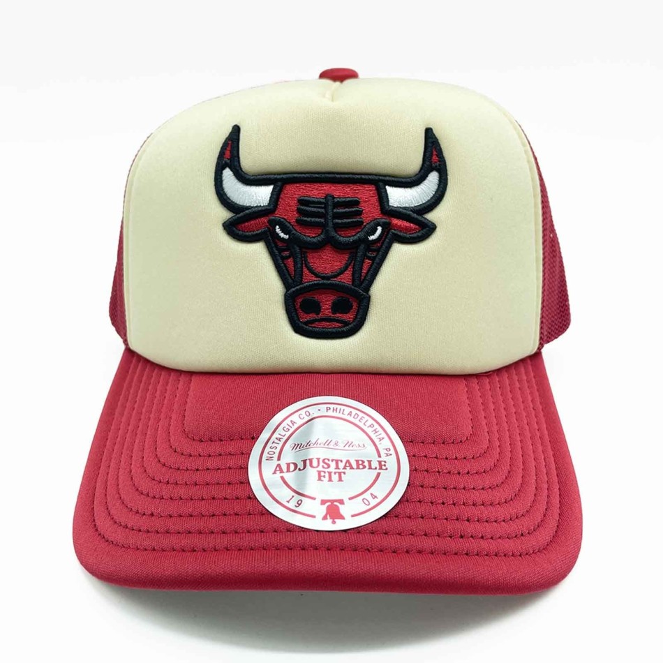 Cappello Trucker in schiuma NBA "Vintage Block" dei Chicago Bulls (Cappello NBA) Mitchell & Ness chez FrenchMarket