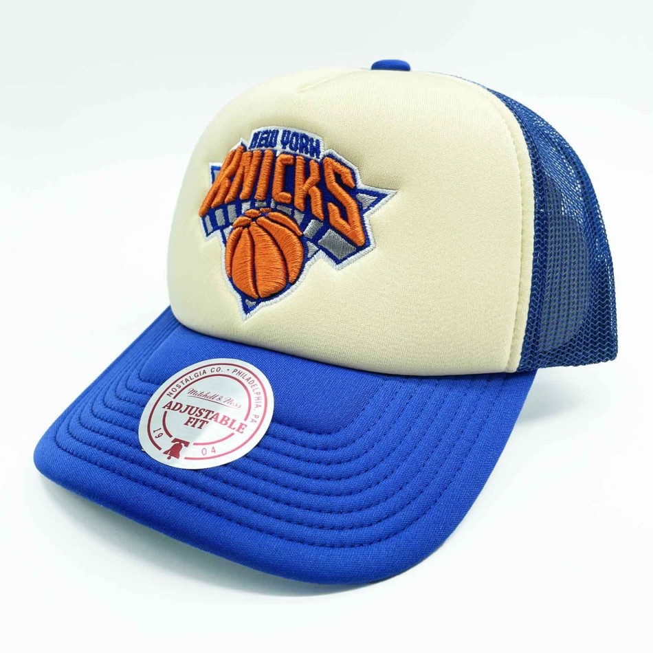 Casquette Trucker Mousse NBA New York Knicks "Vintage Block" (Casquette NBA) Mitchell & Ness chez FrenchMarket