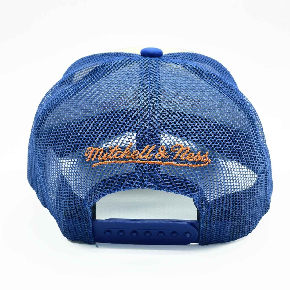 NBA New York Knicks "Vintage Block" Trucker-Schaumstoffmütze (NBA-Kappe) Mitchell & Ness auf FrenchMarket