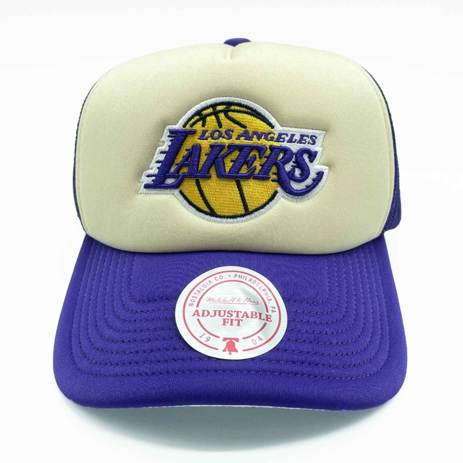 Casquette Trucker Mousse NBA Los Angeles Lakers "Vintage Block" (Casquette NBA) Mitchell & Ness chez FrenchMarket