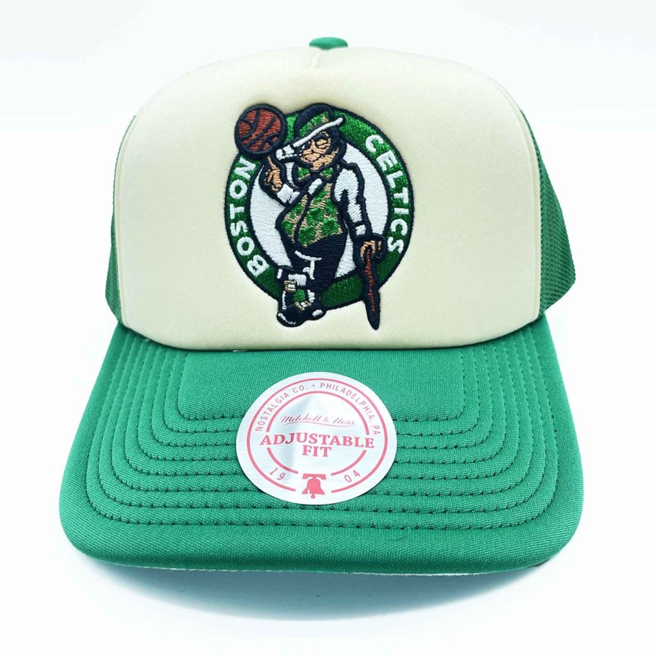 NBA Boston Celtics "Vintage Block" Trucker Mousse Cap (NBA-Kappe) Mitchell & Ness auf FrenchMarket