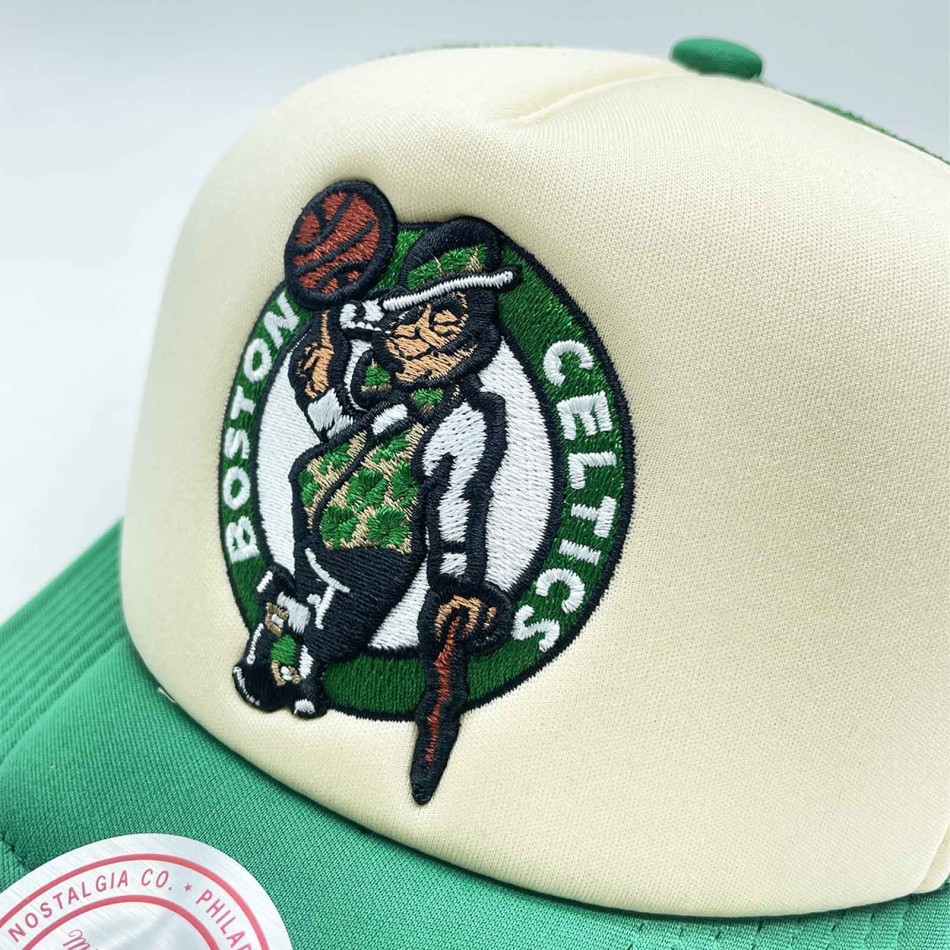 Boston Celtics Vintage Block Trucker Cap - Mitchell & Ness (foam, snapback)