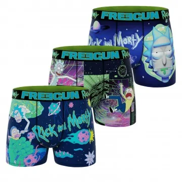 Lot de 3 Boxers Homme Microfibre Rick and Morty (Lot boxers Homme) Freegun chez FrenchMarket