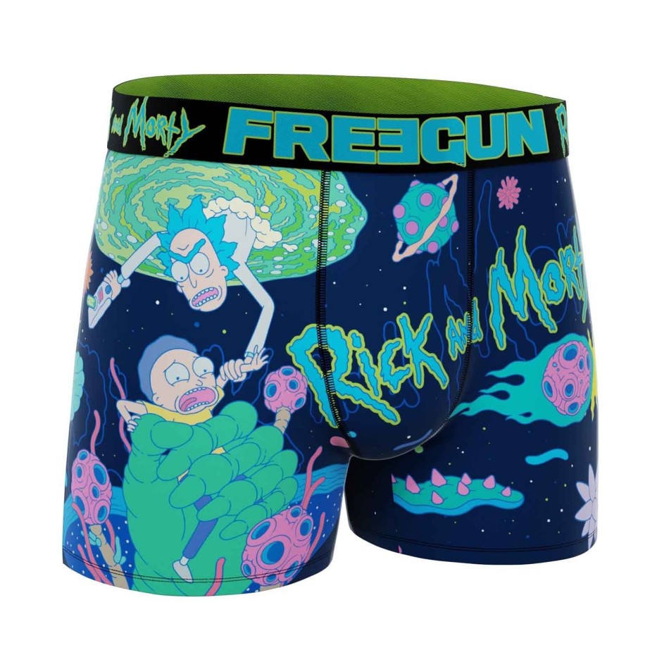Set om 3 Rick and Morty mikrofiberboxershorts - för män Freegun
