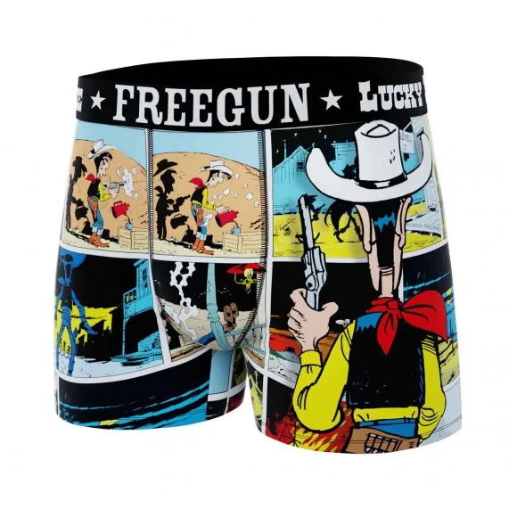Boxer Homme Microfibre "Lucky Luke" (Boxers Homme) Freegun chez FrenchMarket
