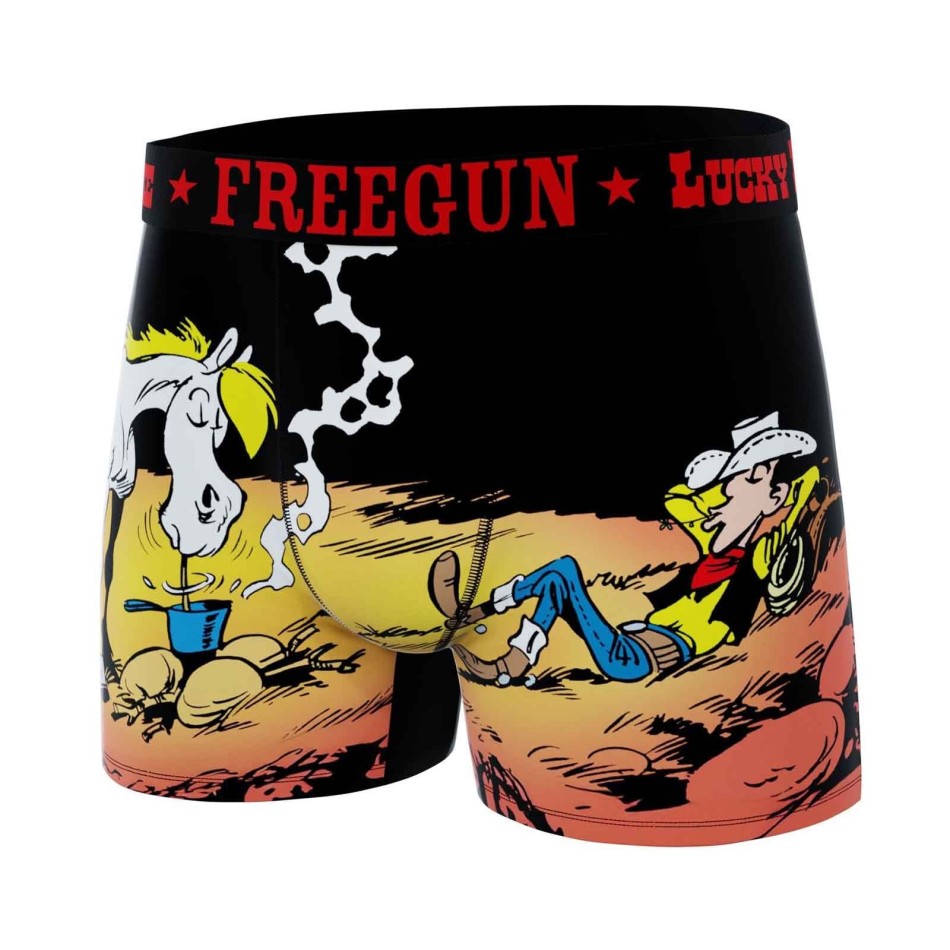 Lucky Luke Boxerbyxor i mikrofiber för män Freegun (Officiell licens)