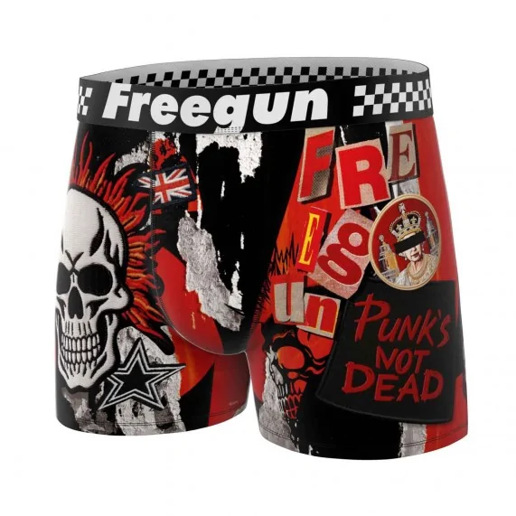 Lot de 6 Boxers Homme Microfibre "Skull & Tatoo" (Lot boxers Homme) Freegun chez FrenchMarket