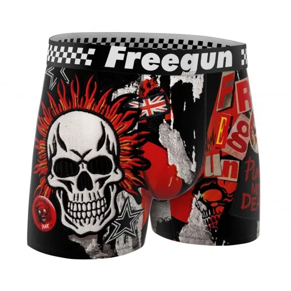 Lot de 6 Boxers Homme Microfibre "Skull & Tatoo" (Lot boxers Homme) Freegun chez FrenchMarket