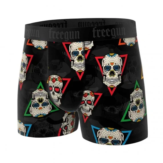 Lot de 6 Boxers Homme Microfibre "Skull & Tatoo" (Lot boxers Homme) Freegun chez FrenchMarket