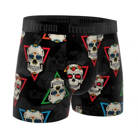 Lot de 6 Boxers Homme Microfibre "Skull & Tatoo" (Lot boxers Homme) Freegun chez FrenchMarket