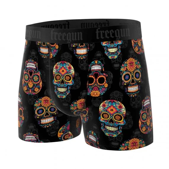 Lot de 6 Boxers Homme Microfibre "Skull & Tatoo" (Lot boxers Homme) Freegun chez FrenchMarket