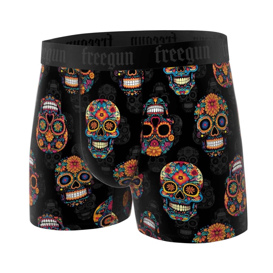 Set van 6 "Skull & Tatoo" Microvezel Boxershorts voor Mannen (Herenboxershorts) Freegun chez FrenchMarket