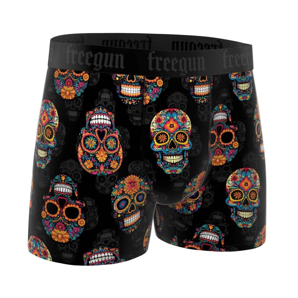 Set van 6 "Skull & Tatoo" Microvezel Boxershorts voor Mannen (Herenboxershorts) Freegun chez FrenchMarket