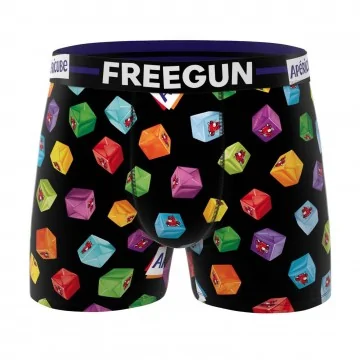 Herren-Boxer aus Baumwolle "Apéricube Vache qui rit" (Apéricube - Lachende Kuh) (Boxershorts Mann) Freegun auf FrenchMarket