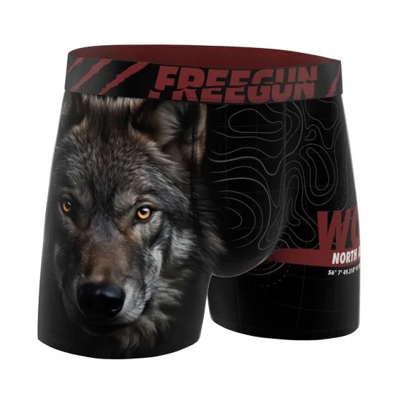 Boxer "Wolf" in microfibra per uomo (Boxer da uomo) Freegun chez FrenchMarket