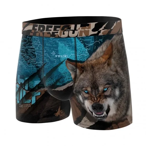 Boxer "Wolf" in microfibra per uomo (Boxer da uomo) Freegun chez FrenchMarket